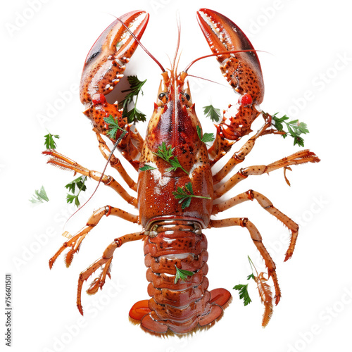 Cooked Lobster With Parsley On a Transparent Background PNG
