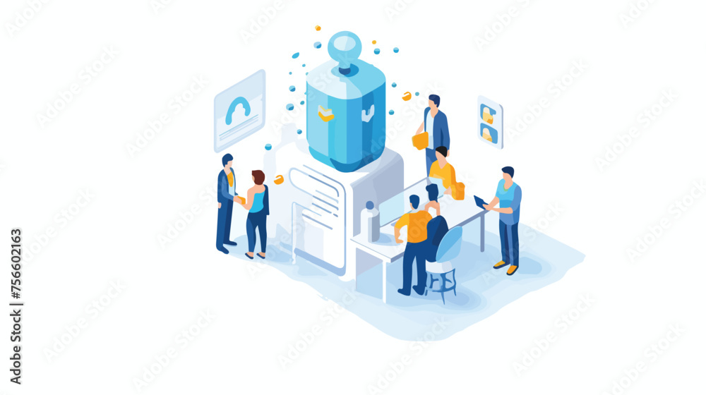 Isolated vaccination isometric icon vector illustration