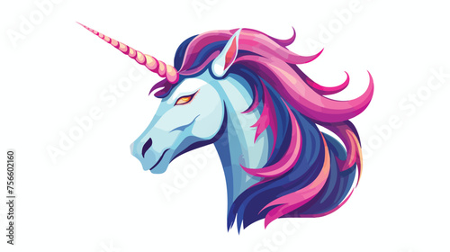 Isolated Unicorn Head illustration flat vector 