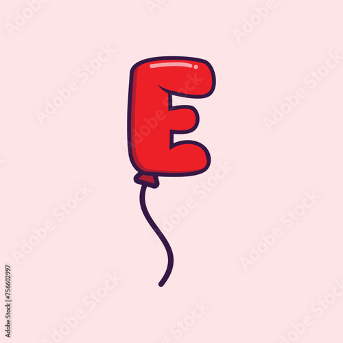 letter E balloon logo design template