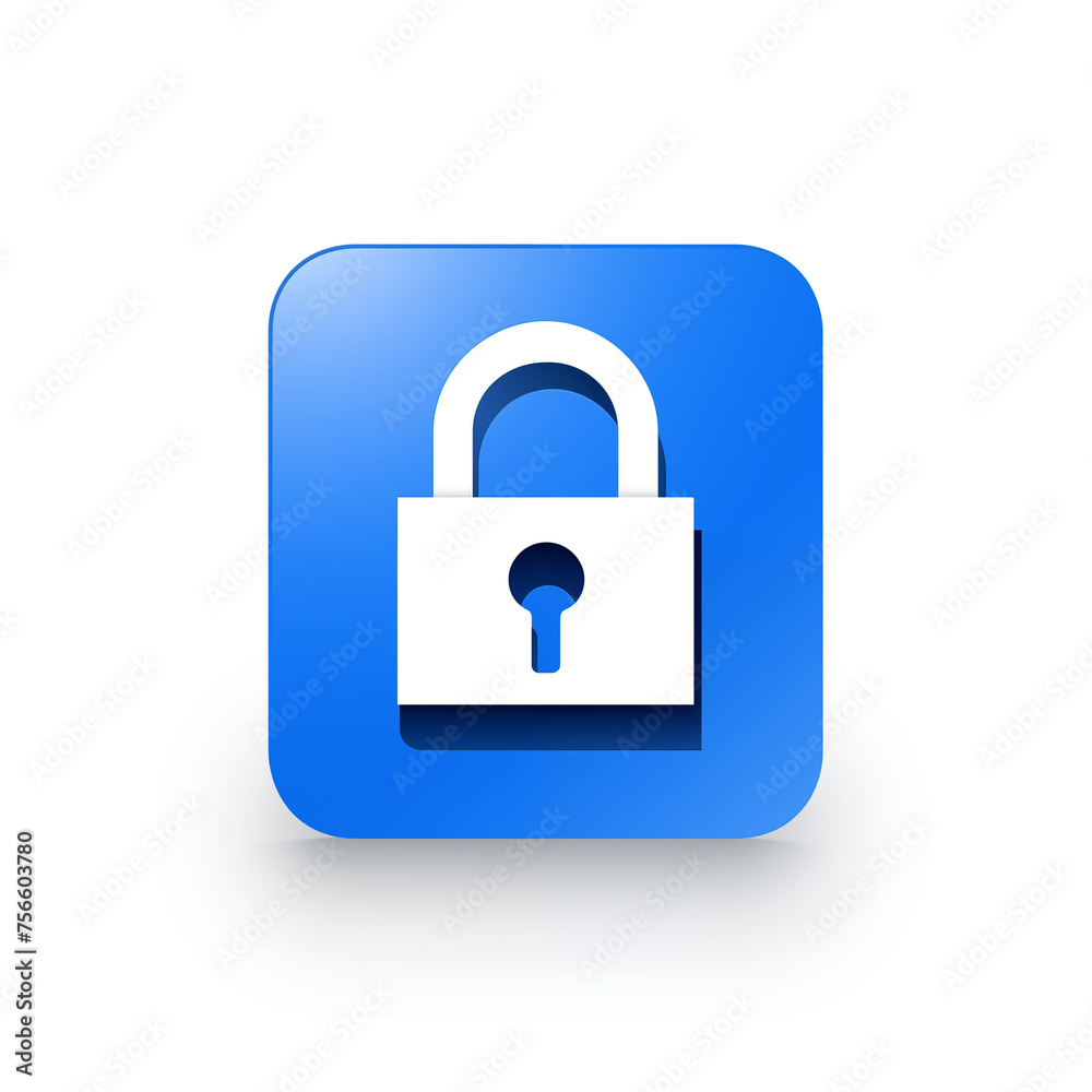 Digital padlock icon representing security and privacy Digital padlock icon representing security and privacy