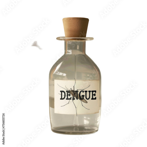 Glass Bottle With Cork Top and Label On a Transparent Background PNG