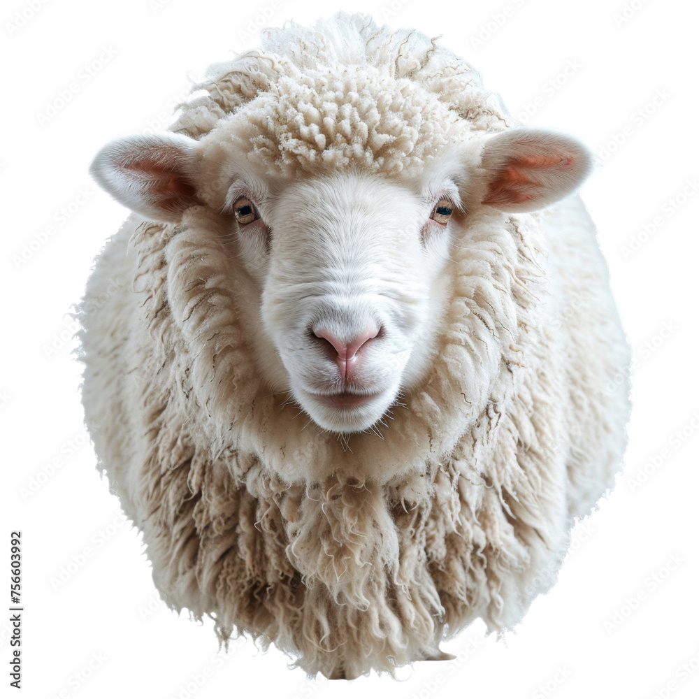 Close-Up of Sheep  On a Transparent Background PNG