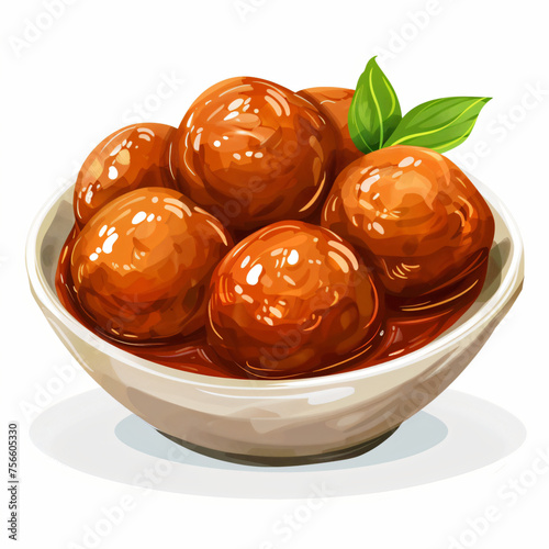 Obraz na płótnie drawing of a Bowl Filled With meatballs w salonie