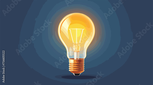Light bulb icon flat vector isolated on white background