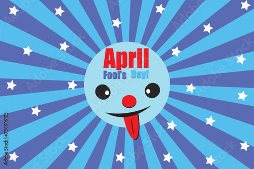 Happy April Fools Day and Colorful Background photo