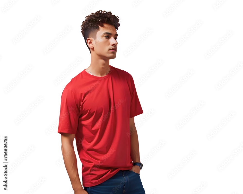 black man model isolated on white/transparent background, cut out