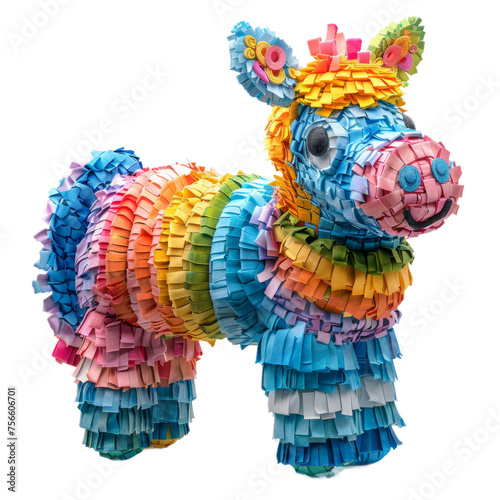 Colorful Donkey Crafted From Paper Strips On a Transparent Background PNG