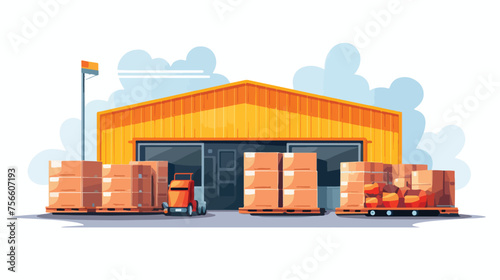 Logistic warehouse flat icon  flat vector