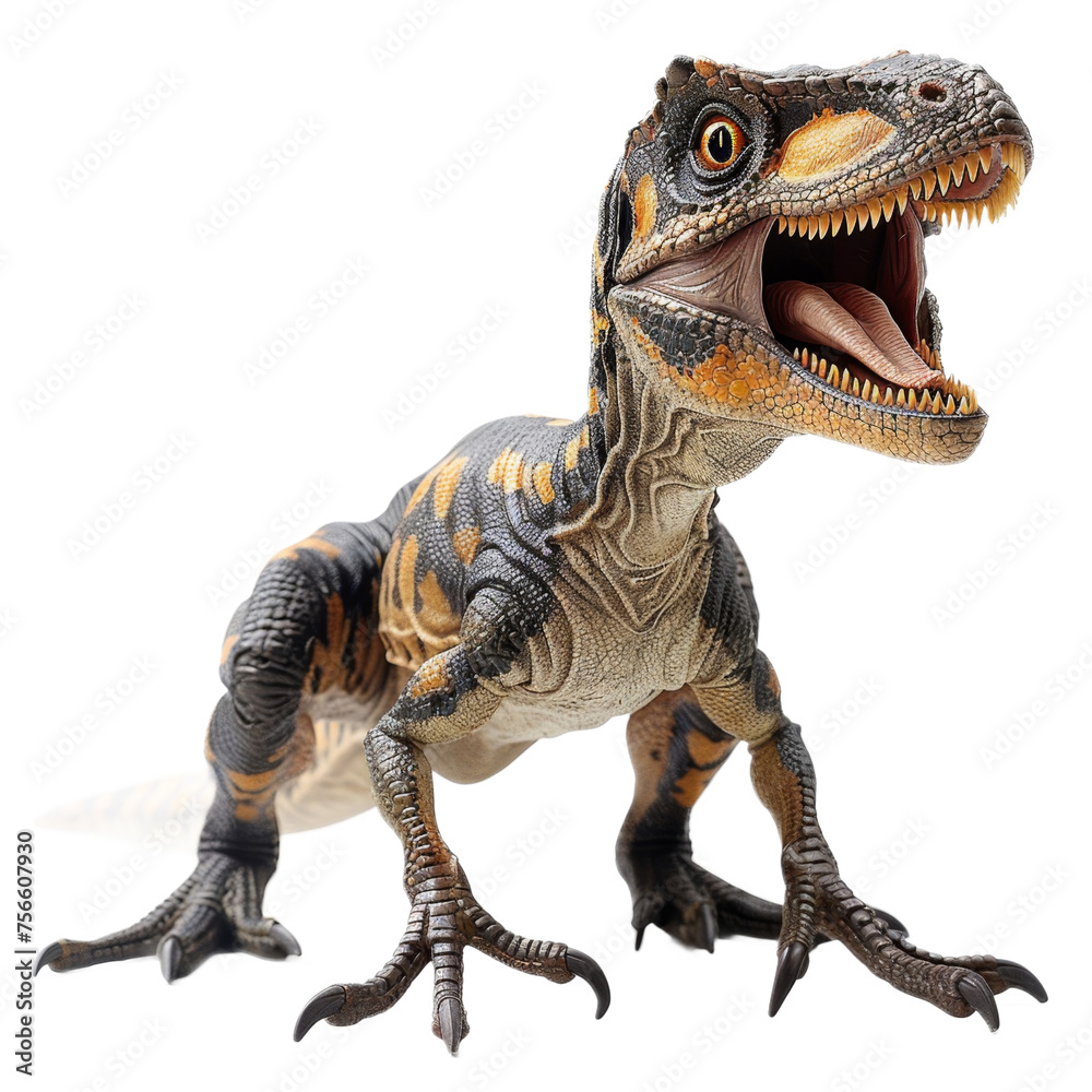 Fototapeta premium Close Up of Toy Dinosaur On a Transparent Background PNG