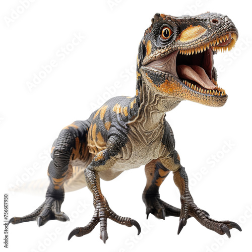 Close Up of Toy Dinosaur  On a Transparent Background PNG