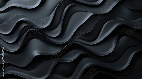 Polished Black Excellence: Shiny Abstract for UI Design - Sophisticated Desktop Wallpaper