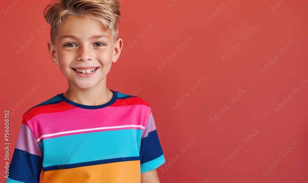 A smiling kid boy in trendy clothes A smiling kid boy in trendy clothes