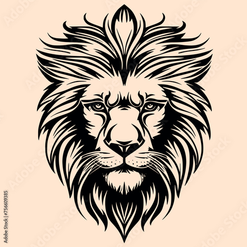 Black and White Lion Outline Silhouette Ornament Vector Art for Logo and Icon  Sketch  Tattoo  Clip Art