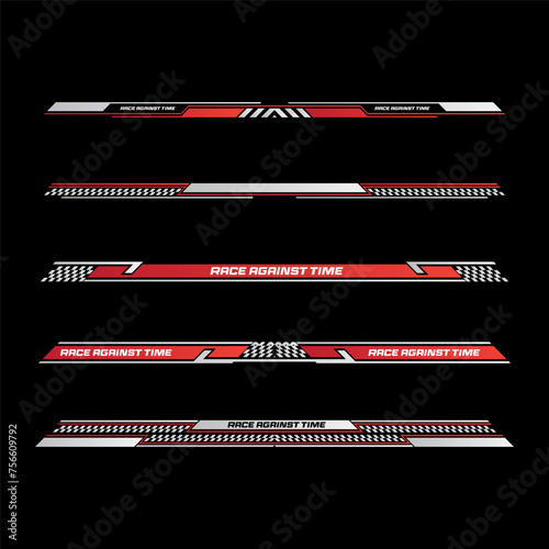 Sport racing stripes car stickers. modification body speed and drift vinyl decal for car bike and truck. Vector race car stickers isolated set	