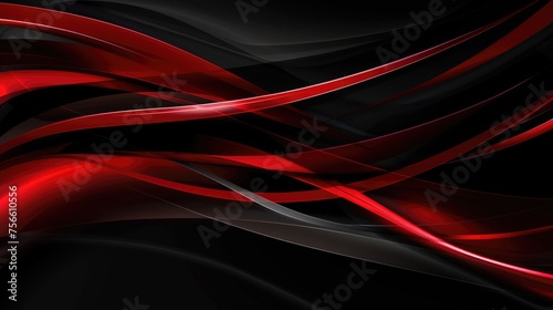 Bold Elegance: Abstract Black and Red Design - Sophisticated Desktop Background