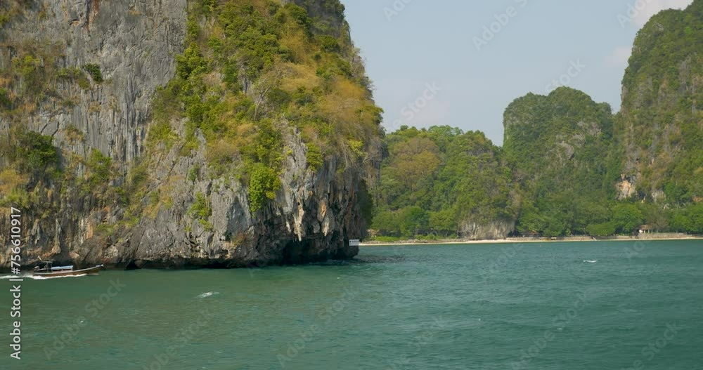 Longtail boat and paradise islands in Thailand