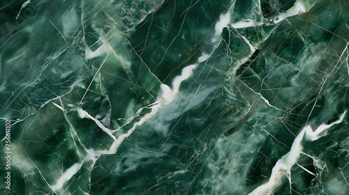 Elegant Dark Green Marble Texture with Natural Patterns