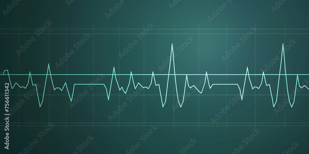 Abstract ECG Heartbeat Pulse on a Dark Background for Medical Design