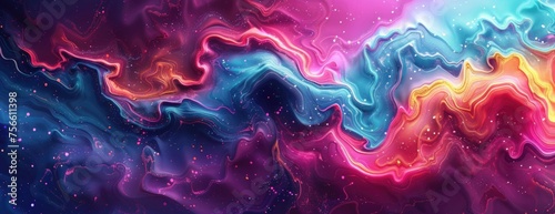 Vivid Cyber World: Liquid Geometric Flow in Surreal Colors - Sci-Fi Inspired Desktop Background
