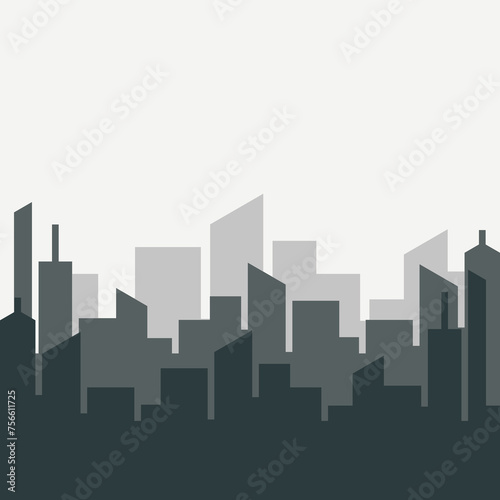 Silhouette skyline illustration Free Vector