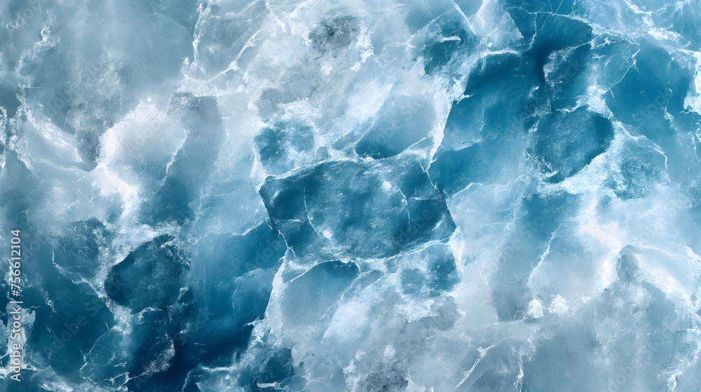 Ethereal Aerial View of the Arctic Ice Textures and Patterns