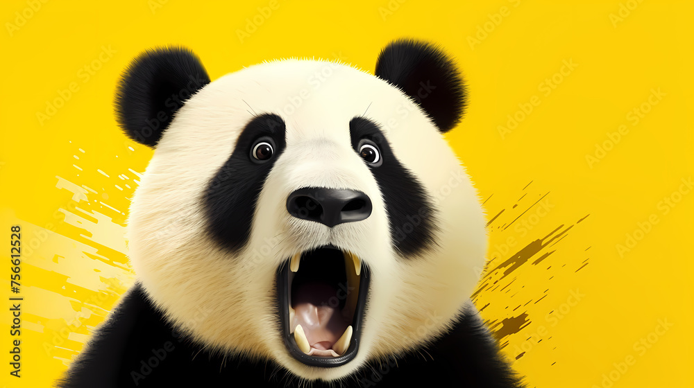Illustration of surprised panda Illustration of surprised panda