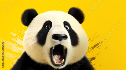 Illustration of surprised panda