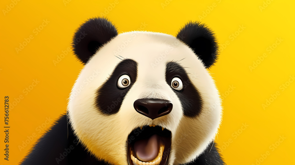 Illustration of surprised panda