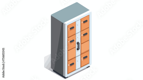 Office locker icon. Isometric illustration of office