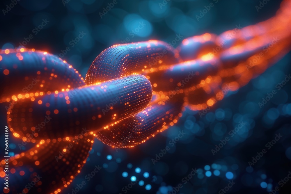 A digital representation of a pulsating DNA strand with a glowing blue light, symbolizing the intersection of biotechnology and informatics A digital representation of a pulsating DNA strand with a glowing blue light, symbolizing the intersection of biotechnology and informatics