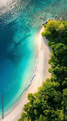 Aerial view of the sea from the beach