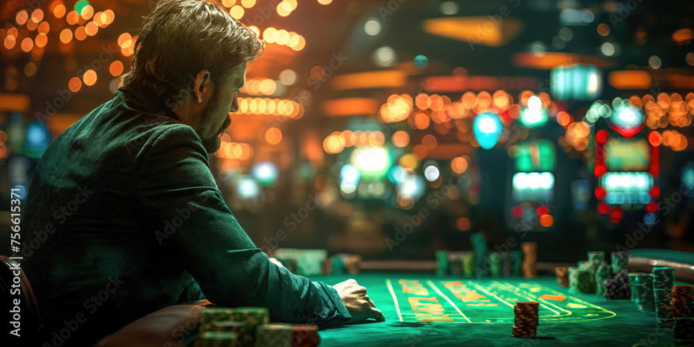 Fototapeta premium Gentleman plays in a casino.