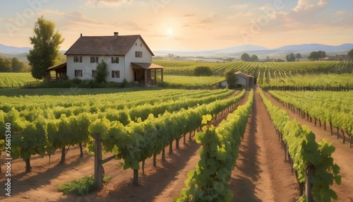 Paint A Picture Of A Sun Drenched Vineyard With Ro