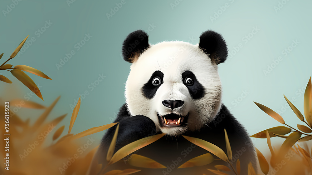 Illustration of surprised panda Illustration of surprised panda