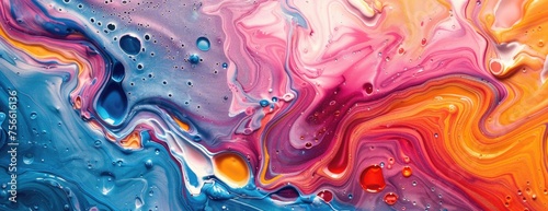 Dynamic Fluid Artistry: Mixture of Bright Acrylics - Liquid Background for Desktop