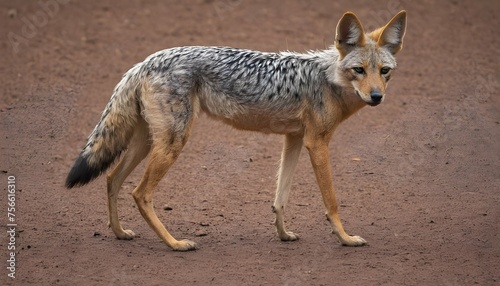 A Jackal With Its Fur Matted From A Recent Rain Sh