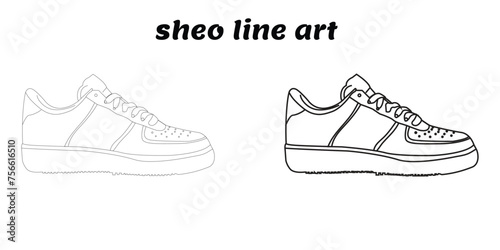 Vector collection of hand-drawn sneakers and shoes line art