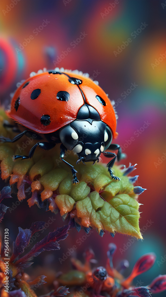 Fototapeta premium ladybird on a yellow flower