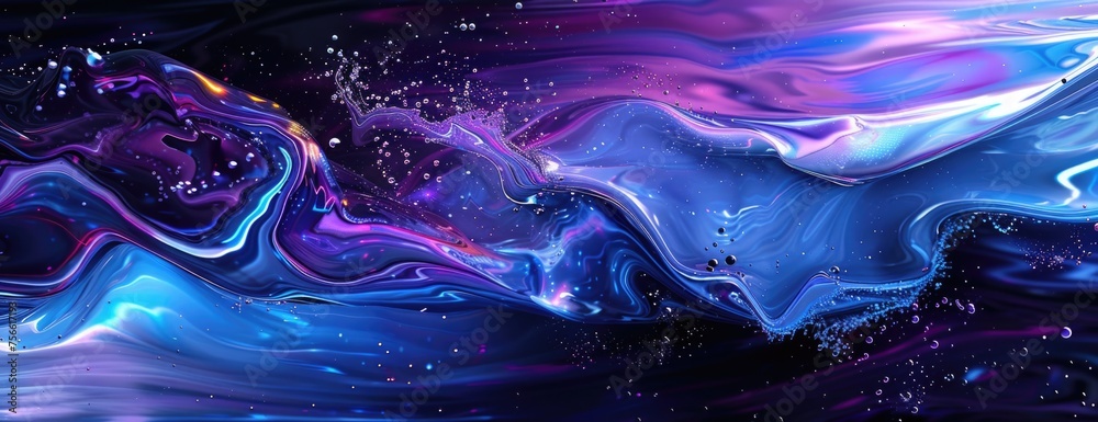 Midnight Spectrum: Dark Abstract with Blue and Purple Hues - Enigmatic Wallpaper