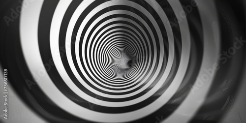 Op art creation featuring a mesmerizing black and white spiral