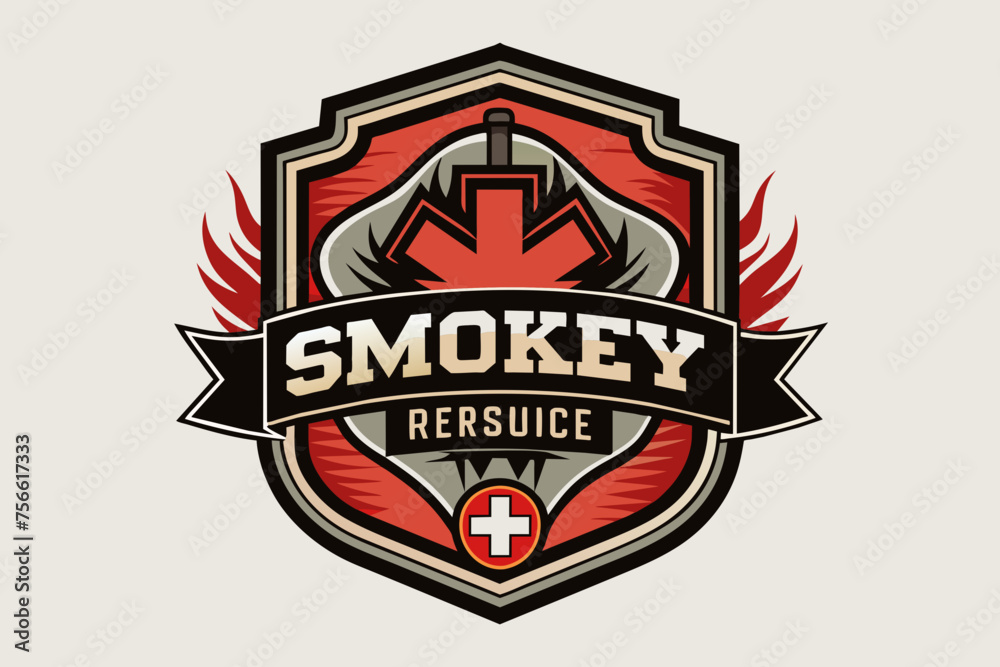 smokey rescue medics logo design