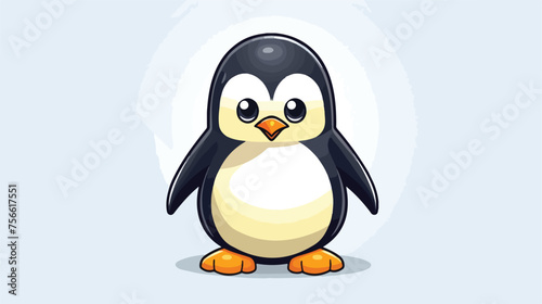 Penguin icon Vector Emote Sticker flat vector © Aina