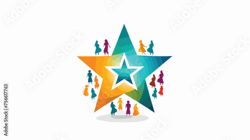 People star logo and vector images flat vector isolated