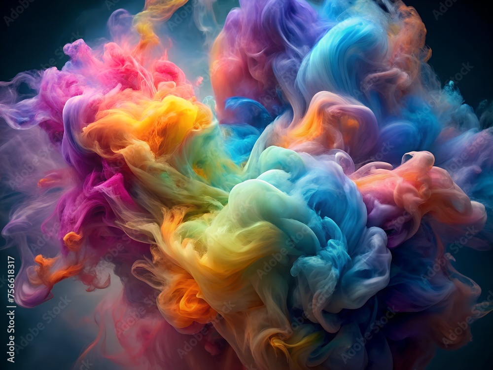 colorful smoke abstract explosion illustration
