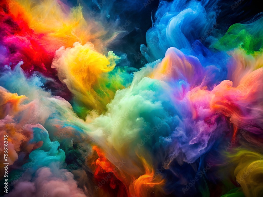 Fototapeta premium colorful smoke abstract explosion illustration