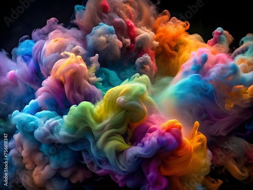 colorful smoke abstract explosion illustration