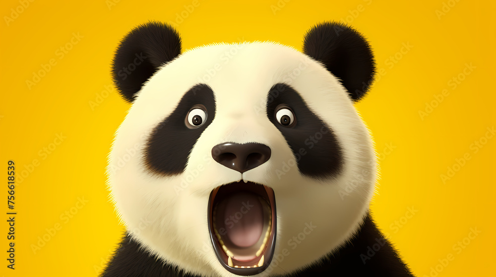 Illustration of surprised panda