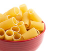 Air Dry Rigatoni Pasta Isolated on a White Background