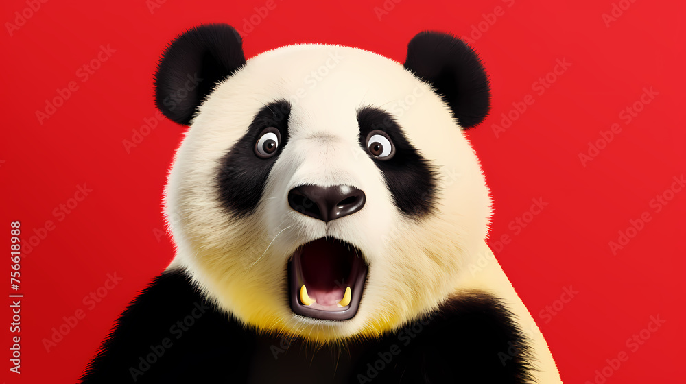 Illustration of surprised panda